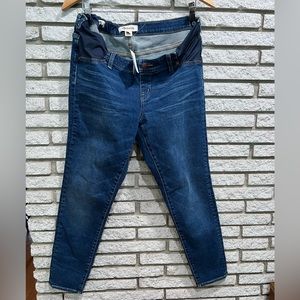 Madewell Maternity side panel medium dark wash skinny jeans 32
